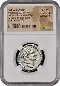 古代ローマの銀貨 - ウェスパシアヌス AR TETRADRACHM 69-79 AD ANTIOCH NGC CH VF｜WORLD RESOURCE【KING店】