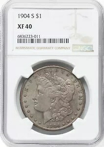 米国 1904-S モーガン シルバー ドル コイン、軽く流通、NGC 認定 XF40｜WORLD RESOURCE【KING店】