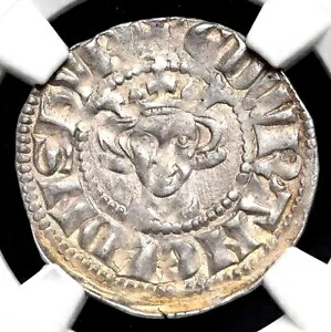 イングランド。エドワード1世ロングシャンクス、1272-1307。シルバー ペニー、ロンドン、NGC AU58｜WORLD RESOURCE【KING店】