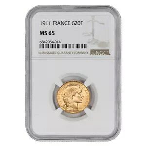 フランス 1911 ゴールド 20 FR ルースター NGC MS65 フランス世界地金フランコイン｜WORLD RESOURCE【KING店】