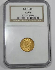 1907 ゴールド リバティ ヘッド $2.50 クォーター イーグル 認定 NGC MS 63｜WORLD RESOURCE【KING店】