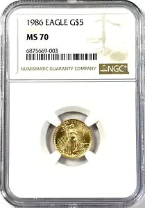 1986 $5 ゴールド アメリカン イーグル NGC MS70 1/10 オンス ゴールド コイン 初年度!送料無料！｜WORLD RESOURCE【KING店】