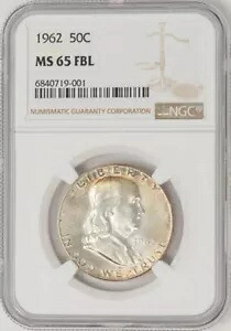 1962 フランクリン ハーフ 50c MS65 FBL NGC 949100-14|WORLD RESOURCE【KING店】