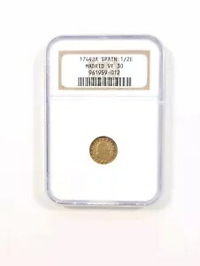 1744 JA マドリッド スペイン 1/2 エスクード ゴールド コイン NGC VF30｜WORLD RESOURCE【KING店】
