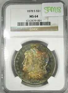1879-S シルバー モーガン ダラー NGC MS64 SEMI-PL ワイルド エンド オブ ロール トーン SAM18｜WORLD RESOURCE【KING店】
