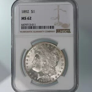 1892 モルガン $1 NGC 認定 MS62 米国鋳造シルバー ダラー コイン｜WORLD RESOURCE【KING店】