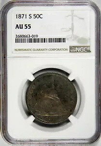 1871-S シーテッド リバティ ハーフダラー ~ 素敵なオリジナル NGC AU55!｜WORLD RESOURCE【KING店】