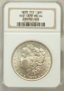 1878 7TF 1879 モルガン シルバー ダラー NGC MS64 の反転 **ナイス コイン!** **ビデオ**|WORLD RESOURCE【KING店】