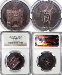1797 1p D&H-80 英国ミドルセックス-ケンプソンのトークン NGC MS 66|WORLD RESOURCE【KING店】