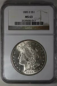 1885-S 1.00 NGC MS63 モーガン シルバー ダラー、ミス リバティ ヘッド｜WORLD RESOURCE【KING店】