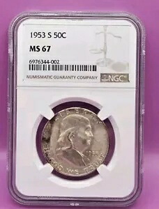 1953-S NGC MS67 フランクリン ハーフダラー 50c｜WORLD RESOURCE【KING店】