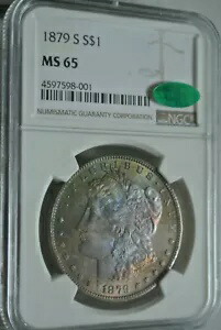 美しいレインボー調色!!! 1879-S モーガン シルバー ドル NGC MS 65 CAC｜WORLD RESOURCE【KING店】