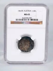 1860B オーストリア 1/4F NGC MS-65 極上調色｜WORLD RESOURCE【KING店】