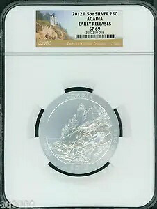 2012-P アカディア メイン国立公園 ATB 5 オンスシルバー NGC SP69 早期リリース ER !!