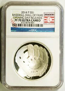 2014-P $1 シルバー野球殿堂 NGC PF70 ウルトラ カメオ 初日リリース｜WORLD RESOURCE【KING店】