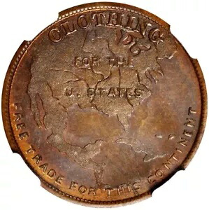 (1860) NGC ニューヨーク NY 386a (R-6) 衣類ジェニングス & ウィーラー マーチャント トークン｜WORLD RESOURCE【KING店】