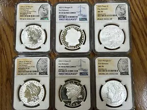 2023 6pc モーガン ピース シルバー ダラー セット NGC MS70/PF70/REV PF70 初回リリース｜WORLD RESOURCE【KING店】