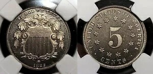 1882 プルーフ シールド ニッケル 5c NGC PR 64 カメオ｜WORLD RESOURCE【KING店】
