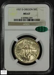 1937 D オレゴン トレイル記念シルバー ハーフダラー 50C NGC MS 67 CAC｜WORLD RESOURCE【KING店】