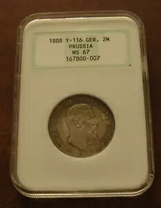 ドイツ プロイセン 1888 シルバー 2 マーク NGC MS67 最も有名なものの 1 つ｜WORLD RESOURCE【KING店】