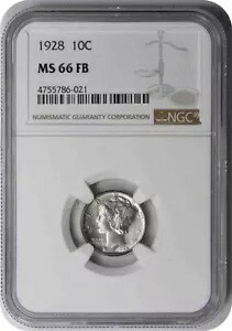 1928 マーキュリー シルバー ダイム MS66FB NGC｜WORLD RESOURCE【KING店】