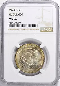 1924 ユグノー記念ハーフ MS-66 NGC 認定 - カラー!｜WORLD RESOURCE【KING店】