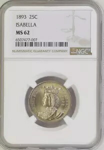 :1893 25C コロンビア博覧会記念クォーター ブライト NGC MS62 レアリティ R2｜WORLD RESOURCE【KING店】