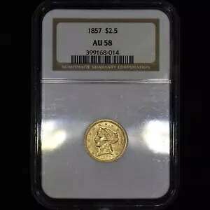 1857-P $2.50 ゴールド リバティ ? NGC AU-58 ? クォーター イーグル 2 1/2 ほぼ未開封 ?信頼できる?|WORLD RESOURCE【KING店】