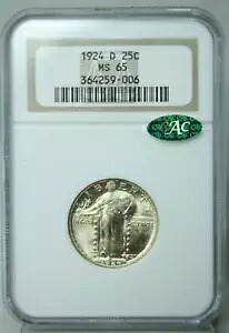 1924-D スタンディング リバティ クォーター 25C NGC MS 65 グリーン CAC #9006｜WORLD RESOURCE【KING店】