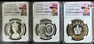 2022 $1 カナダ シルバー ドル プルーフ NGC PF70 QEII、ステート クラウン、義務感セット｜WORLD RESOURCE【KING店】