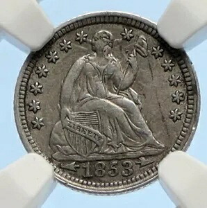 1853 P 米国 US シルバー SEATED LIBERTY シルバー ハーフ ダイム コイン NGC i95616｜WORLD RESOURCE【KING店】