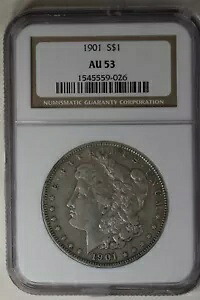 1901年 $1 NGC AU53 モーガン・シルバー・ダラー、ミス・リバティ・ヘッド・ダラー。｜WORLD RESOURCE【KING店】