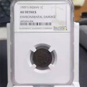 1909-S 1? インディアンヘッドセント NGC AU 詳細 環境被害｜WORLD RESOURCE【KING店】