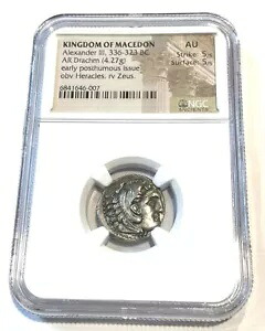 マケドニア王国 アレクサンダー 3 世 NGC AU ストライク 5/5 サーフェス 5/5 AR ドラクマ アーリー｜WORLD RESOURCE【KING店】