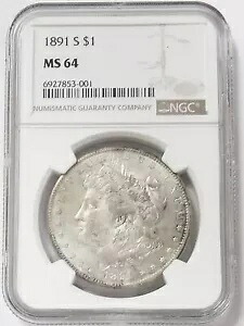 1891年 モーガン シルバー ドル 1ドル NGC ミントステート 64｜WORLD RESOURCE【KING店】 251,955円