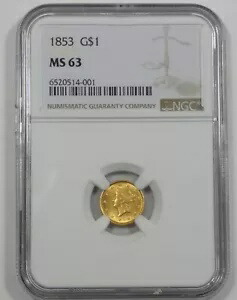 1853 リバティ ヘッド ゴールド $1 認定 NGC MS 63|WORLD RESOURCE【KING店】