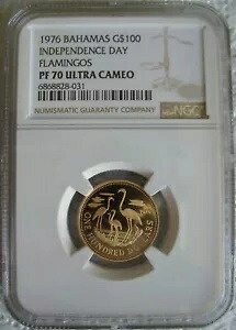 バハマ 1976 ゴールド $100 ドル NGC PF-70 Ult.カメオ 独立記念日 - フラミンゴ｜WORLD RESOURCE【KING店】
