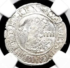 イングランド。チャールズ I. 1625-1649。シルバー グロート、アベリストウィス ミント、NGC AU 詳細｜WORLD RESOURCE【KING店】
