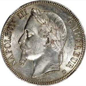1868年BBフランス5フラン。 NGC AU 58.KM-799.2｜WORLD RESOURCE【KING店】