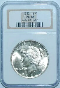 1922 P NGC MS66 平和銀貨｜WORLD RESOURCE【KING店】