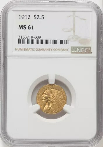 1912 インディアン ヘッド $2.5 クォーター イーグル ゴールド NGC MS61｜WORLD RESOURCE【KING店】