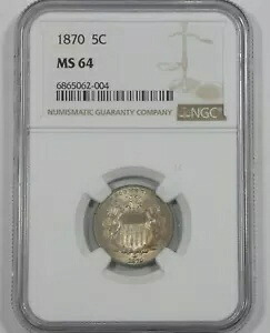 1870 シールド ニッケル認定 NGC MS 64|WORLD RESOURCE【KING店】