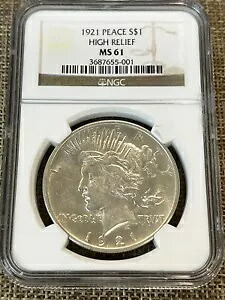 1921 ハイリリーフ ピース ドル MS61 真っ白で美しいコイン、発送準備完了｜WORLD RESOURCE【KING店】