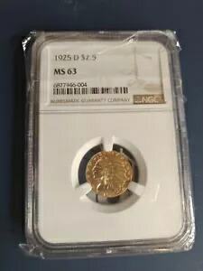 1925-D $2.5 NGC MS 63 インディアン ヘッド ゴールド クォーター イーグル｜WORLD RESOURCE【KING店】