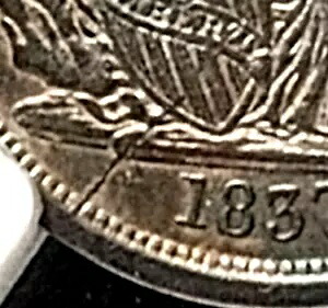 1837 リバティ シーテッド ダイム F-101c トップ 100 のひび割れおよび衝突したダイ NGC AU 測定｜WORLD RESOURCE【KING店】