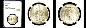 1945-D 50C NGC MS66- PQ ウォーキング リバティ ハーフ|WORLD RESOURCE【KING店】