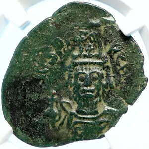 HERACLIUS 本物の古代 612AD ビザンチン フォリス コイン LARGE M CROSS NGC i94460｜WORLD RESOURCE【KING店】