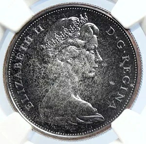 1967 カナダ イギリス エリザベス 2 世 オオカミの遠吠え標本 シルバー 50 セント コイン NGC i105815｜WORLD RESOURCE【KING店】 252,945円