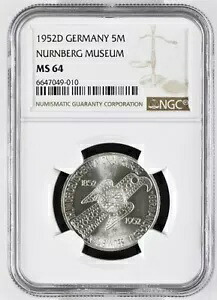 J 388 5 マーク ドイツ博物館 1952 年 D NGC MS 64 KM019-