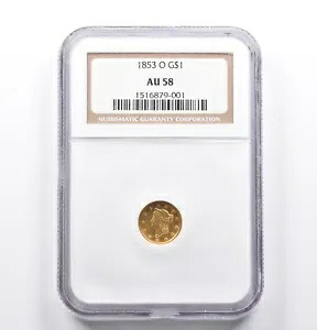 AU58 1853-O $1 リバティ ヘッド ゴールド ダラー ピース NGC *1076｜WORLD RESOURCE【KING店】